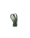 Pedestal Magnetic Cable Ties in Mossy Green, three magnetic silicone cable ties, on a plain white background