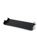Pedestal Moon Tray Shelf in Charcoal, powder-coated steel tray shelf, on a plain white background