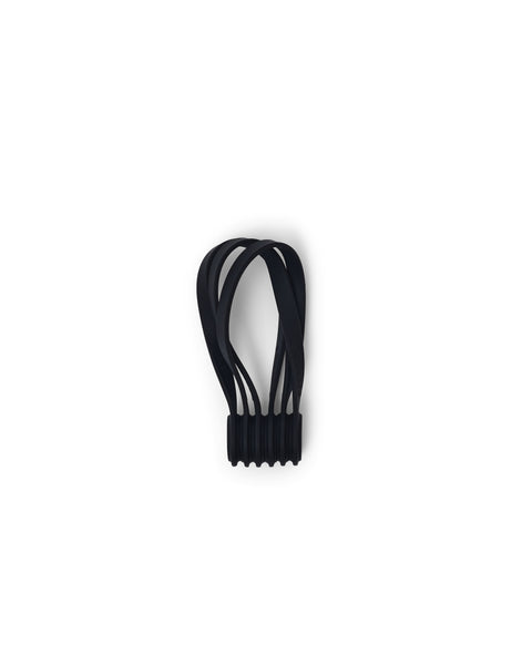 Pedestal Magnetic Cable Ties in Charcoal, three magnetic silicone cable ties, on a plain white background