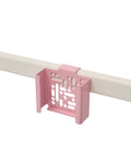 Pedestal Apple TV 4K Mount in Bubble Gum, perforated steel Apple TV bracket on a stand tube, on a plain white background