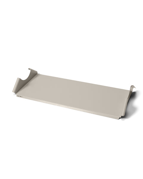 Pedestal Moon Tray Shelf in Oat, powder-coated steel tray shelf, on a plain white background