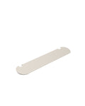 Pedestal Moon Shelf in Oat, powder-coated steel shelf, on a plain white background
