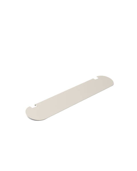 Pedestal Moon Shelf in Oat, powder-coated steel shelf, on a plain white background