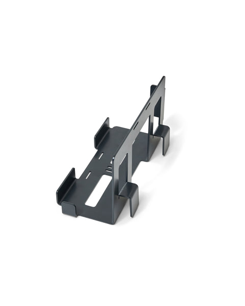 Pedestal PS5 Mount in Charcoal, steel PlayStation 5 bracket, on a plain white background