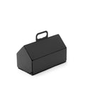 Pedestal Cable House in Charcoal, steel cable management box with a carrying handle, on a plain white background