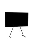 Pedestal Viva TV Stand in Charcoal, TV floor stand holding a flat screen TV, on a plain white background