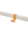 Pedestal Hook Mount in Apricot, aluminium accessory hook on a stand tube, on a plain white background