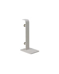 Pedestal Power Tower in Pearl, vertical steel power beam holder, on a plain white background