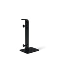 Pedestal Power Tower in Charcoal, vertical steel power beam holder, on a plain white background