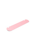 Pedestal Moon Shelf in Bubble Gum, powder-coated steel shelf, on a plain white background
