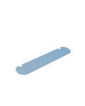Pedestal Moon Shelf in Powder Blue, powder-coated steel shelf, on a plain white background