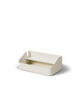 Pedestal Power Beam Tray in Pearl, steel cable tray holding a power beam, on a plain white background