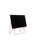 Pedestal Bloom TV Stand in Bubble Gum, easel style TV stand holding a flat screen TV, on a plain white background