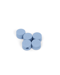 Pedestal Cable Clips in Powder Blue, five magnetic silicone cable clips grouped together, on a plain white background