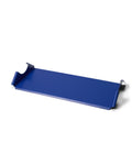 Pedestal Moon Tray Shelf in Ultra Marine, powder-coated steel tray shelf, on a plain white background