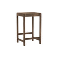 Frama Stool 01 in Dark Brown Birch, shorter counter height stool in dark stained birch with square legs and low stretchers