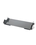 Pedestal Moon Tray Shelf in Chrome, powder-coated steel tray shelf, on a plain white background