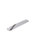 Pedestal Moon Shelf in Chrome, powder-coated steel shelf, on a plain white background