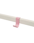 Pedestal Hook Mount in Bubble Gum, aluminium accessory hook on a stand tube, on a plain white background