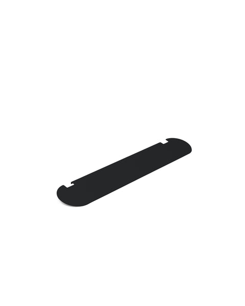 Pedestal Moon Light Shelf in Charcoal, powder-coated steel shelf, on a plain white background