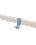 Pedestal Hook Mount in Powder Blue, aluminium accessory hook on a stand tube, on a plain white background