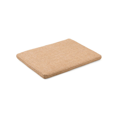 Frama Bar Chair 01 Cushion in Camel, square woven cushion in camel linen with piped edges photographed alone on white