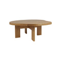 Frama Farmhouse Coffee Table in Natural Oak, thick rounded oak top on four plank legs, three quarter packshot on white