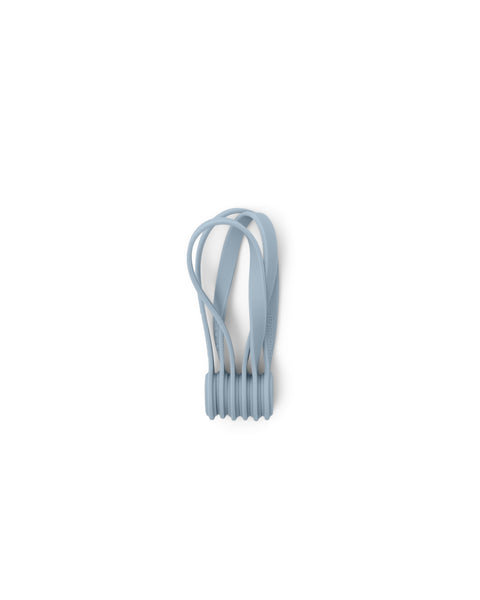 Pedestal Magnetic Cable Ties in Powder Blue, three magnetic silicone cable ties, on a plain white background