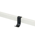 Pedestal Hook Mount in Charcoal, aluminium accessory hook on a stand tube, on a plain white background