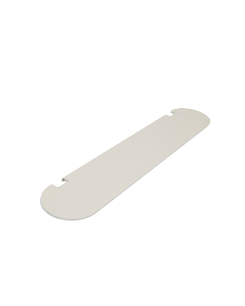 Pedestal Moon Shelf in Pearl, powder-coated steel shelf, on a plain white background