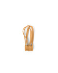 Pedestal Magnetic Cable Ties in Apricot, three magnetic silicone cable ties, on a plain white background