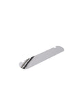 Pedestal Moon Light Shelf in Chrome, powder-coated steel shelf, on a plain white background