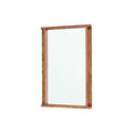 Frama Symmetry Mirror in Honey Ash, rectangular wall mirror with a narrow solid ash frame, shown upright on white