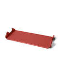 Pedestal Moon Tray Shelf in Burnin' Red, powder-coated steel tray shelf, on a plain white background
