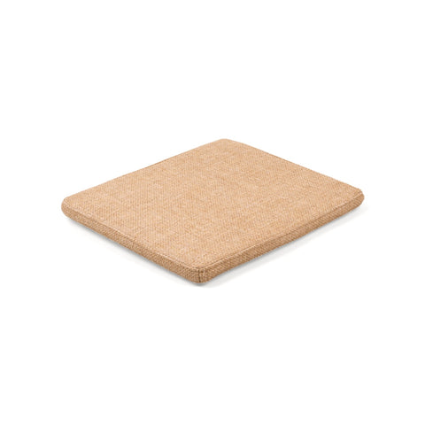 Frama Folding Flat Chair Cushion in Camel, square woven pad with piped edges lying flat on a plain white background