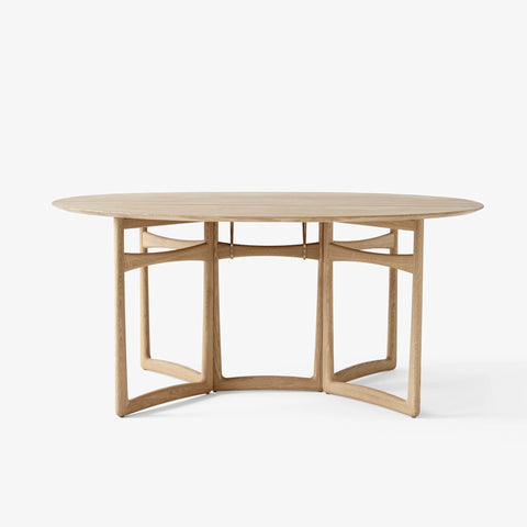Drop Leaf HM6 dining table in oiled oak by &Tradition, Scandinavian design with folding leaves