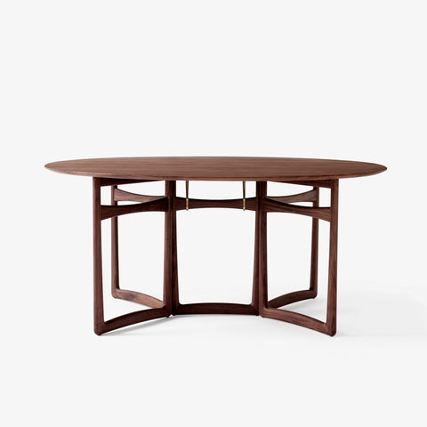 Drop Leaf HM6 dining table in oiled walnut by &Tradition, Danish design with folding leaves