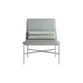 Deep Thoughts Leather Lounge Chair by Blu Dot in Breezy Blue and Leather, front view