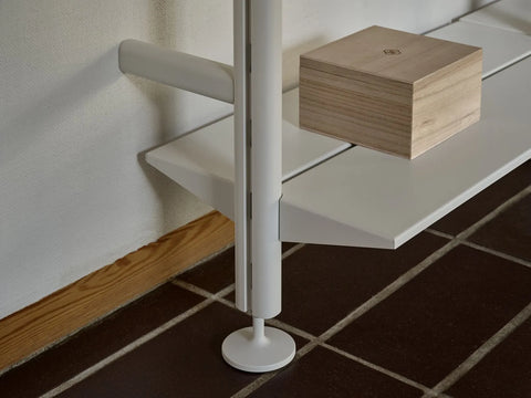 String Furniture Pira Wall Bracket fixing a pole to a wood panelled wall, mounting detail