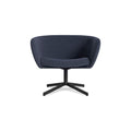 Close Encounter Swivel Lounge Chair by Blu Dot in Elora Navy, front view