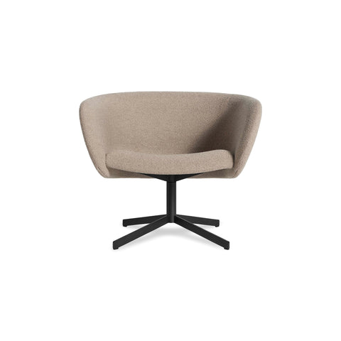 Close Encounter Swivel Lounge Chair by Blu Dot in Elora Oatmeal, front view