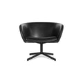 Close Encounter Swivel Lounge Chair by Blu Dot in Onyx Leather, front view