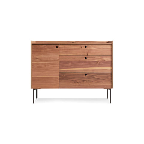 Peek 1 Door / 3 Drawer Credenza by Blu Dot in Rustic Walnut