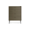 Peek 4 Drawer Dresser by Blu Dot in Dark Olive, low front view