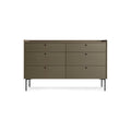 Peek 6 Drawer Dresser by Blu Dot in Dark Olive, low front view