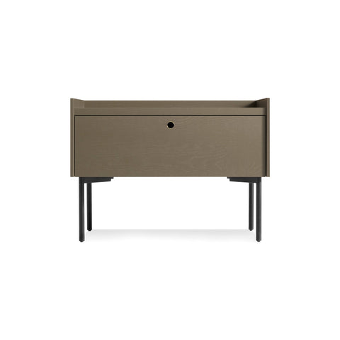 Peek Nightstand by Blu Dot in White Oak, low front view