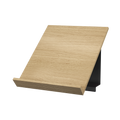 String Furniture Pira Magazine Shelf in white oak with a black grey bracket, wood magazine display shelf, white background packshot