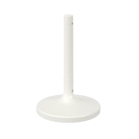 String Furniture Pira Leg in white, adjustable steel foot for the Pira pole, white background packshot