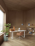 Muuto folded shelves in modern living room with minimalist design