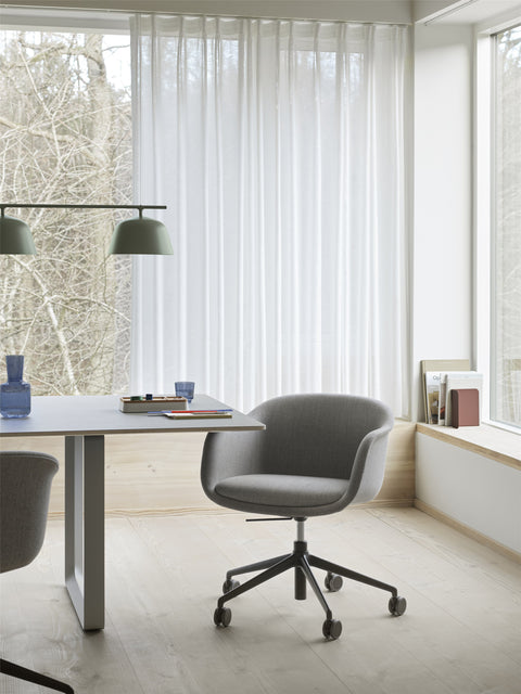 scandinavian desk chair with castors by muuto 